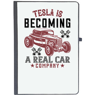                       UDNAG Ruled Notebook Diary 'Hot Rod Car | Tesla is becoming a real car company', [A5 80Pages 80GSM]                                              