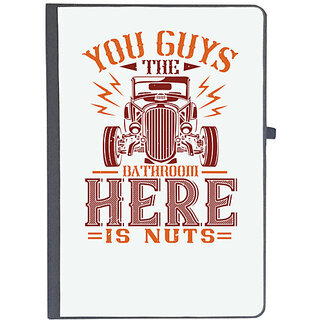                       UDNAG Ruled Notebook Diary 'Hot Rod Car | You guys, the bathroom here is nuts', [A5 80Pages 80GSM]                                              