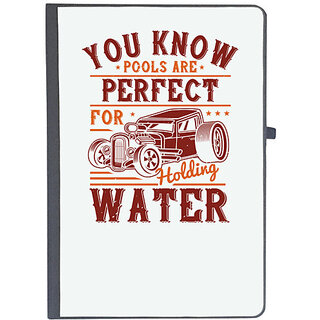                       UDNAG Ruled Notebook Diary 'Hot Rod Car | You know pools are perfect for holding water', [A5 80Pages 80GSM]                                              