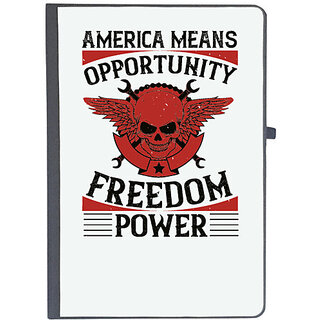                       UDNAG Ruled Notebook Diary 'Independance Day | America means opportunity, freedom, power', [A5 80Pages 80GSM]                                              