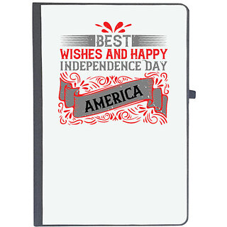                       UDNAG Ruled Notebook Diary 'Independance Day | Best wishes and happy Independence Day america!', [A5 80Pages 80GSM]                                              