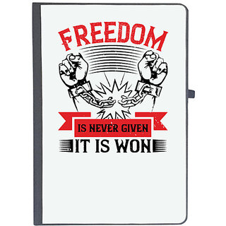                       UDNAG Ruled Notebook Diary 'Independance Day | Freedom is never given; it is won', [A5 80Pages 80GSM]                                              