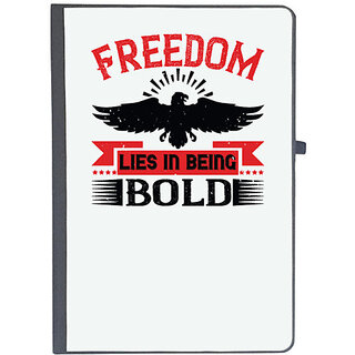                       UDNAG Ruled Notebook Diary 'Independance Day | Freedom lies in being bold', [A5 80Pages 80GSM]                                              