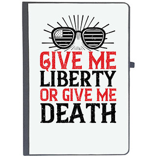                       UDNAG Ruled Notebook Diary 'Independance Day | Give me liberty or give me death', [A5 80Pages 80GSM]                                              