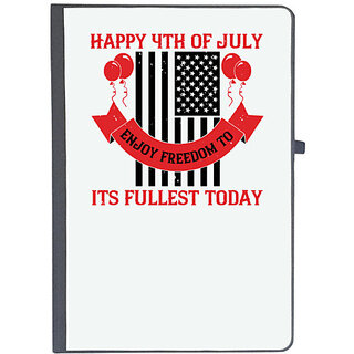                       UDNAG Ruled Notebook Diary 'Independance Day | Happy 4th of Julyenjoy freedom to its fullest today', [A5 80Pages 80GSM]                                              