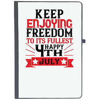                       UDNAG Ruled Notebook Diary 'Independance Day | Keep enjoying freedom to its fullest! Happy 4th', [A5 80Pages 80GSM]                                              