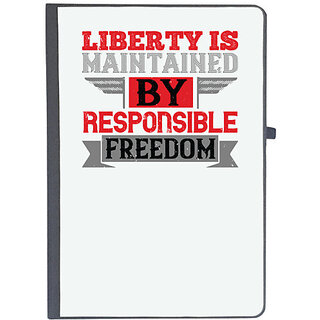                       UDNAG Ruled Notebook Diary 'Independance Day | Liberty is maintained by responsible freedom', [A5 80Pages 80GSM]                                              