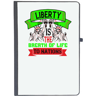                       UDNAG Ruled Notebook Diary 'Independance Day | Liberty is the breath of life to nations', [A5 80Pages 80GSM]                                              
