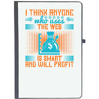                       UDNAG Ruled Notebook Diary 'Internet | I think anyone who uses the web is smart and will profit', [A5 80Pages 80GSM]                                              