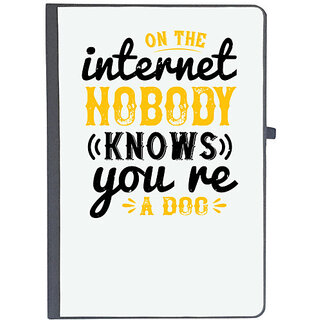                       UDNAG Ruled Notebook Diary 'Internet | on the internet nobody knows you are dog', [A5 80Pages 80GSM]                                              