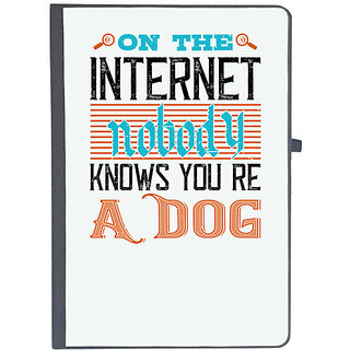                       UDNAG Ruled Notebook Diary 'Internet | On the Internet, nobody knows youre a dog', [A5 80Pages 80GSM]                                              