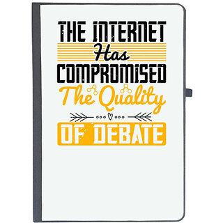                       UDNAG Ruled Notebook Diary 'Internet | The Internet has compromised the quality of debate', [A5 80Pages 80GSM]                                              