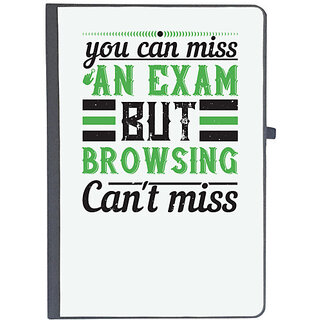                       UDNAG Ruled Notebook Diary 'Internet | you can miss an exam but browsing can't miss', [A5 80Pages 80GSM]                                              