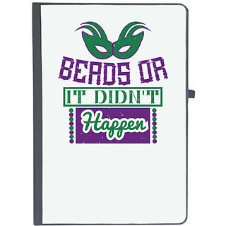                      UDNAG Ruled Notebook Diary 'Mardi Gras | Beads or it didn't happen', [A5 80Pages 80GSM]                                              