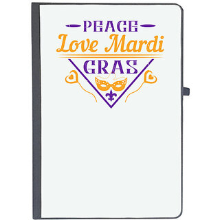                       UDNAG Ruled Notebook Diary 'Mardi Gras | peace love mardi gras', [A5 80Pages 80GSM]                                              