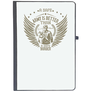                       UDNAG Ruled Notebook Diary 'Military | A safe army is better than a safe border', [A5 80Pages 80GSM]                                              