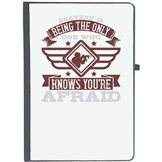                      UDNAG Ruled Notebook Diary 'Military | Bravery is being the only one who knows youre afraid', [A5 80Pages 80GSM]                                              