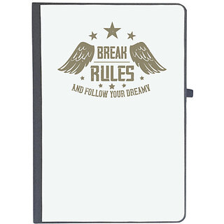                       UDNAG Ruled Notebook Diary 'Military | break rules and follow your dreamy', [A5 80Pages 80GSM]                                              