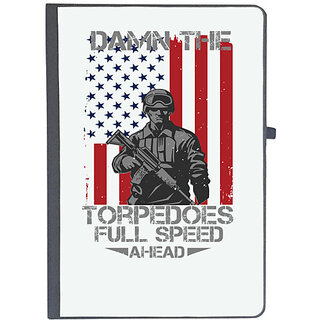                       UDNAG Ruled Notebook Diary 'Military | Damn the torpedoes, full speed ahead', [A5 80Pages 80GSM]                                              