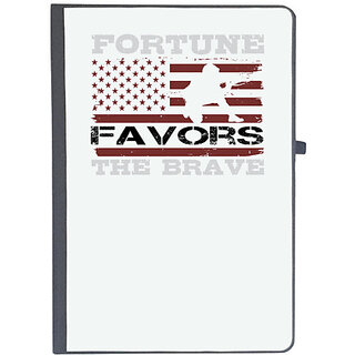                       UDNAG Ruled Notebook Diary 'Military | Fortune favors the brave', [A5 80Pages 80GSM]                                              