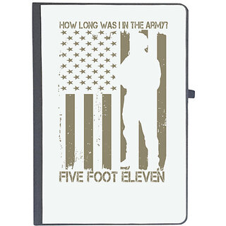                       UDNAG Ruled Notebook Diary 'Military | How long was I in the army .. Five foot eleven', [A5 80Pages 80GSM]                                              
