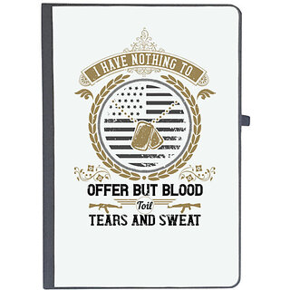                       UDNAG Ruled Notebook Diary 'Military | I have nothing to offer but blood, toil, tears and sweat', [A5 80Pages 80GSM]                                              