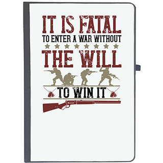                       UDNAG Ruled Notebook Diary 'Military | It is fatal to enter a war without the will to win it 2', [A5 80Pages 80GSM]                                              