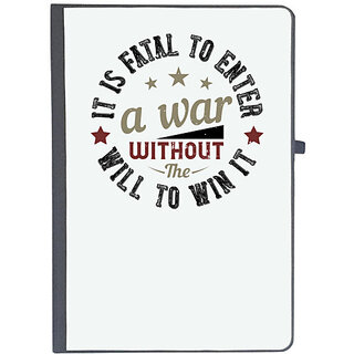                      UDNAG Ruled Notebook Diary 'Military | It is fatal to enter a war without the will to win it', [A5 80Pages 80GSM]                                              
