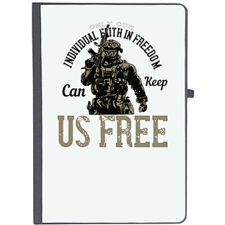                       UDNAG Ruled Notebook Diary 'Military | Only our individual faith in freedom can keep us free 2', [A5 80Pages 80GSM]                                              