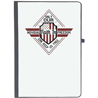                       UDNAG Ruled Notebook Diary 'Military | Only our individual faith in freedom can keep us free', [A5 80Pages 80GSM]                                              