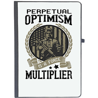                       UDNAG Ruled Notebook Diary 'Military | Perpetual optimism is a force multiplier', [A5 80Pages 80GSM]                                              