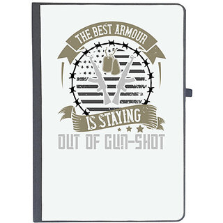                       UDNAG Ruled Notebook Diary 'Military | The best armour is staying out of gunshot', [A5 80Pages 80GSM]                                              