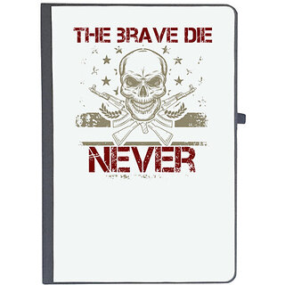                       UDNAG Ruled Notebook Diary 'Military | The brave die never', [A5 80Pages 80GSM]                                              