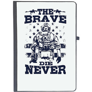                       UDNAG Ruled Notebook Diary 'Military | The brave die never2', [A5 80Pages 80GSM]                                              