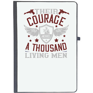                       UDNAG Ruled Notebook Diary 'Military | Their courage nerves a thousand living men', [A5 80Pages 80GSM]                                              