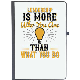                       UDNAG Ruled Notebook Diary 'Motivational | Leadership Is More Who You Are Than What You Do', [A5 80Pages 80GSM]                                              
