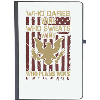                       UDNAG Ruled Notebook Diary 'Military | Who dares, wins. Who sweats, wins. Who plans, wins', [A5 80Pages 80GSM]                                              