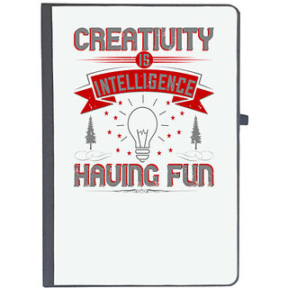                       UDNAG Ruled Notebook Diary 'Motivational | Creativity Is Intelligence Having Fun', [A5 80Pages 80GSM]                                              