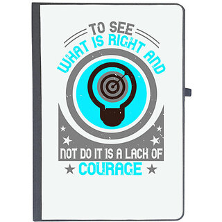                       UDNAG Ruled Notebook Diary 'Motivational | To See What Is Right And Not Do It Is A Lack Of Courage', [A5 80Pages 80GSM]                                              