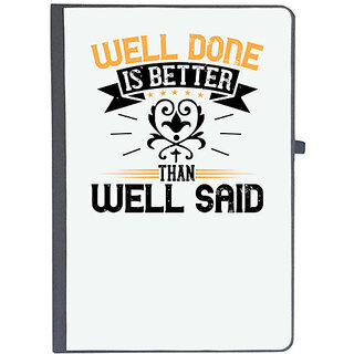                       UDNAG Ruled Notebook Diary 'Motivational | Well done is better than well said', [A5 80Pages 80GSM]                                              