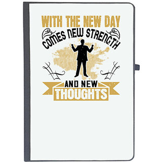                       UDNAG Ruled Notebook Diary 'Motivational | With the new day comes new strength and new thoughts', [A5 80Pages 80GSM]                                              