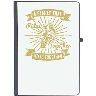                       UDNAG Ruled Notebook Diary 'Motor Cycle | A family that rides together, stays together', [A5 80Pages 80GSM]                                              