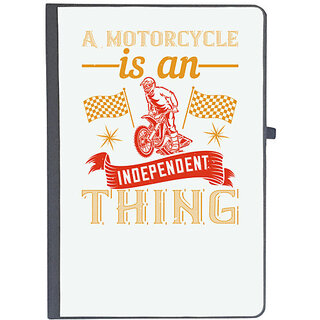                       UDNAG Ruled Notebook Diary 'Motor Cycle | A motorcycle is an independent thing 2', [A5 80Pages 80GSM]                                              