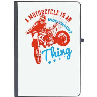                       UDNAG Ruled Notebook Diary 'Motor Cycle | A motorcycle is an independent thing', [A5 80Pages 80GSM]                                              