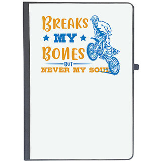                      UDNAG Ruled Notebook Diary 'Motor Cycle | Breaks my bones but never my soul', [A5 80Pages 80GSM]                                              