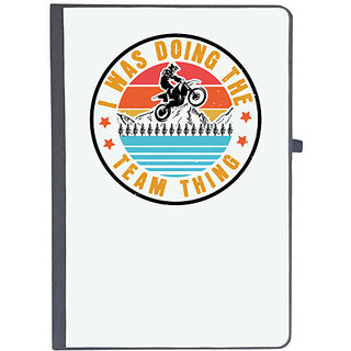                       UDNAG Ruled Notebook Diary 'Motor Cycle | I was doing the team think', [A5 80Pages 80GSM]                                              