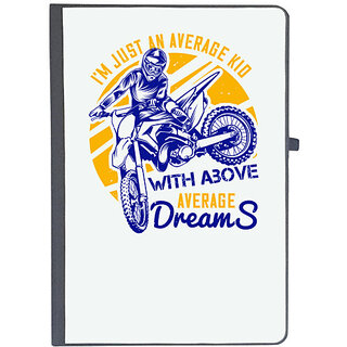                       UDNAG Ruled Notebook Diary 'Motor Cycle | Im just an average kid with above average dreams', [A5 80Pages 80GSM]                                              