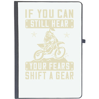                       UDNAG Ruled Notebook Diary 'Motor Cycle | If you can still hear your fears, shift a gear 2', [A5 80Pages 80GSM]                                              