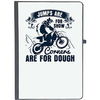                       UDNAG Ruled Notebook Diary 'Motor Cycle | Jumps are for show, corners are for dough 2', [A5 80Pages 80GSM]                                              