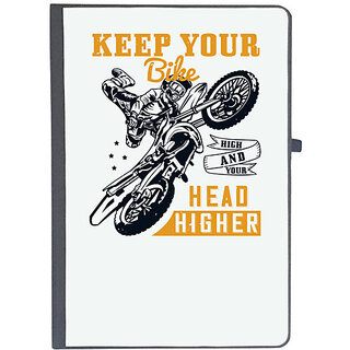                       UDNAG Ruled Notebook Diary 'Motor Cycle | Keep your bike high and your head higher', [A5 80Pages 80GSM]                                              